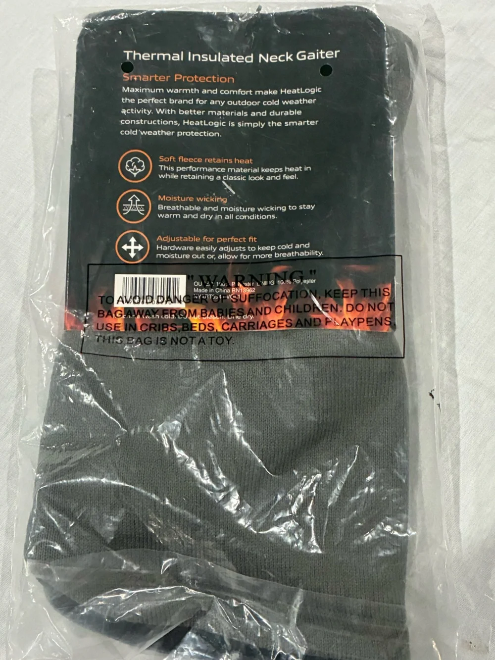 Heat Logic Dark Grey Thermal Insulated Neck Gaiter Women